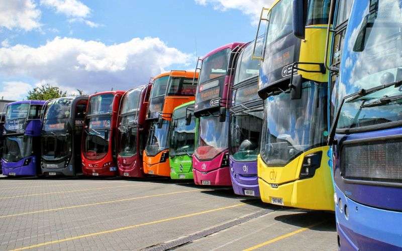 GoAhead Buses in a depot